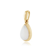 Classic Pear Opal Bezel Drop Earrings & Pendant Set Image 5