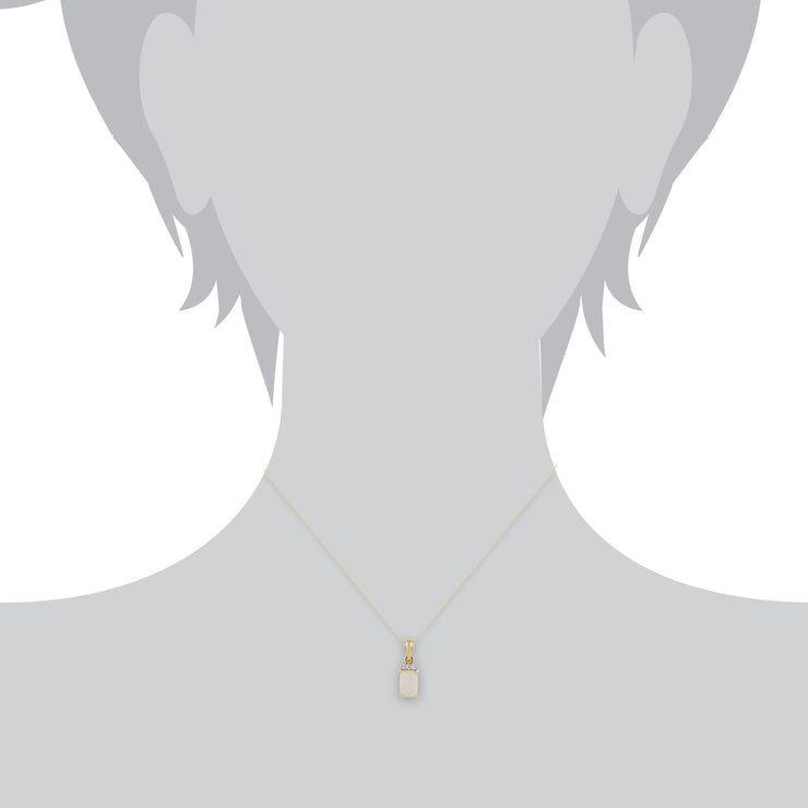 Classic Baguette Opal & Diamond Stud Earrings & Pendant Set Image 6