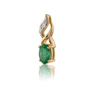 Classic Emerald & Diamond Pendant on Chain Image 2
