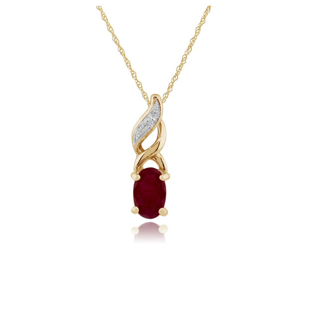 Classic Ruby & Diamond Pendant on Chain Image 1