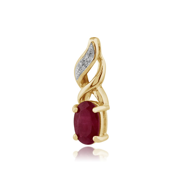 Classic Ruby & Diamond Pendant on Chain Image 2