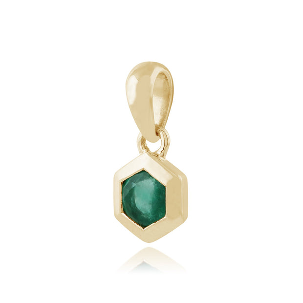 Geometric Emerald Hexagon Pendant Image 2