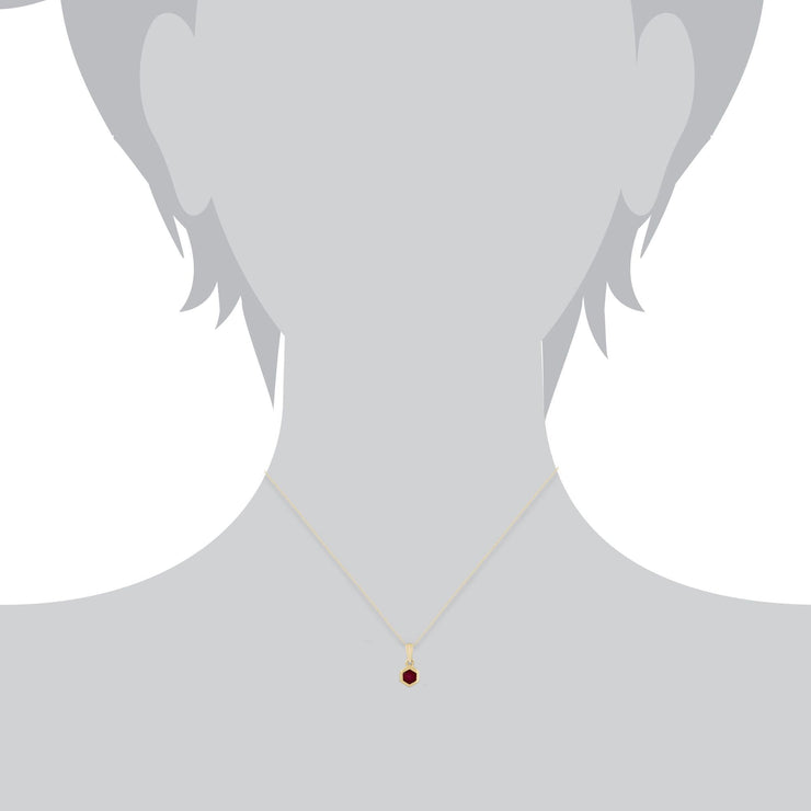 Geometric Ruby Hexagon Pendant Image 3
