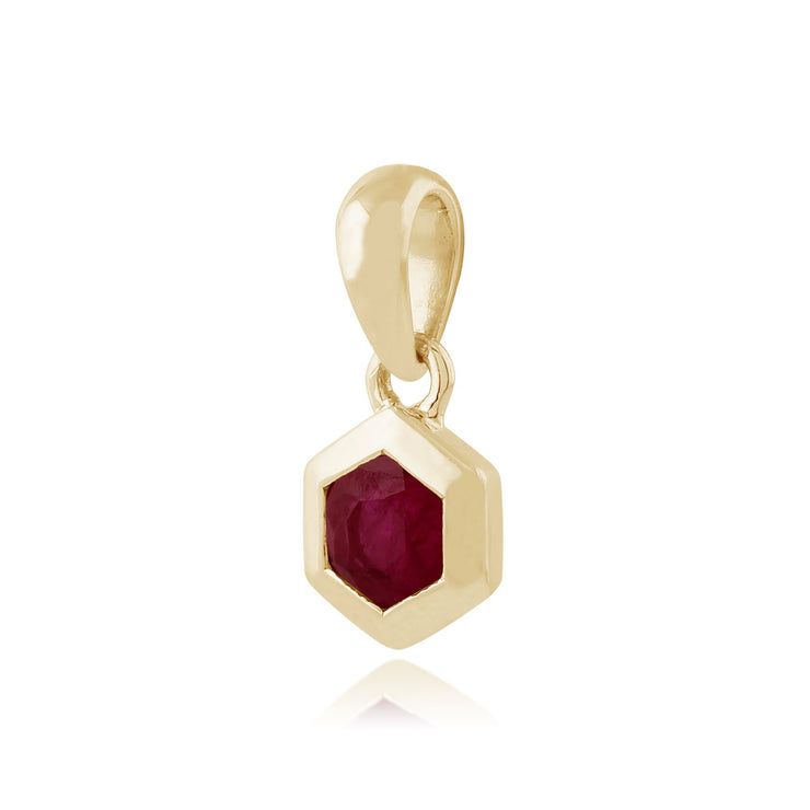 Geometric Ruby Hexagon Pendant Image 2