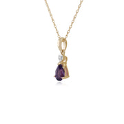 Classic Pear Amethyst & Diamond Pendant Image 2