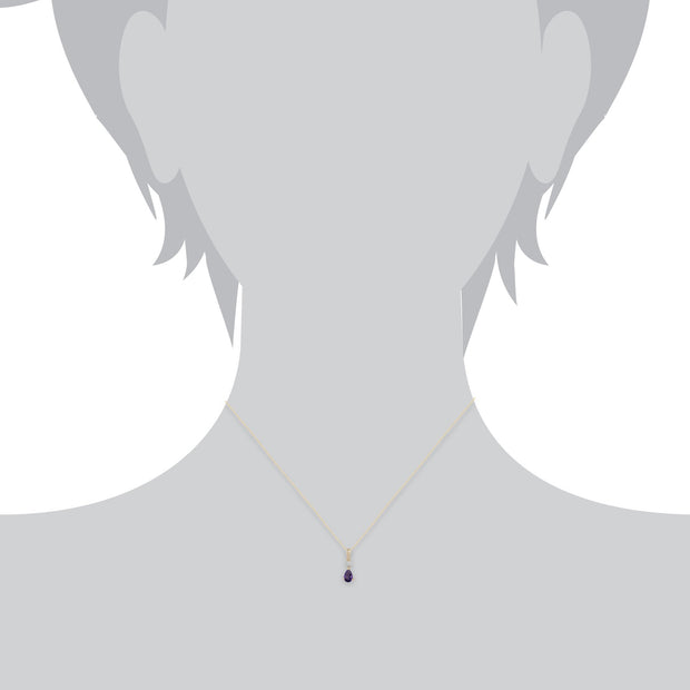 Classic Pear Amethyst & Diamond Pendant Image 3