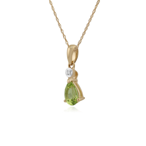 Classic Pear Peridot & Diamond Pendant Image 2