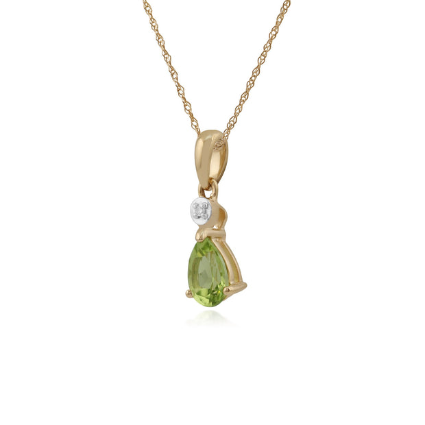 Classic Pear Peridot & Diamond Pendant Image 2