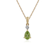 Classic Pear Peridot & Diamond Pendant Image 1