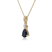 Classic Pear Sapphire & Diamond Pendant Image 2