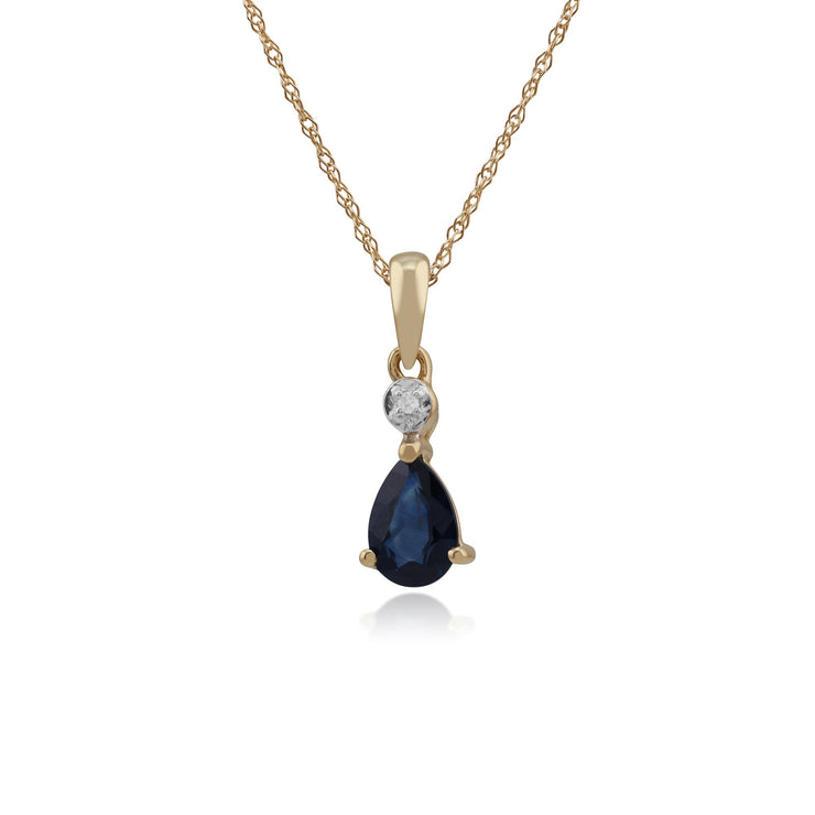 Classic Pear Sapphire & Diamond Pendant Image 1