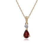 Classic Garnet & Diamond Stud Earrings & Pendant Set Image 3