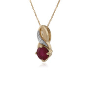 Classic Ruby & Diamond Twisted Bale Pendant Image 2