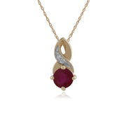 Classic Ruby & Diamond Twisted Bale Pendant Image 1