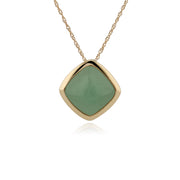 Geometric Green Jade Sugarloaf Pendant & Solitaire Ring Set Image 2