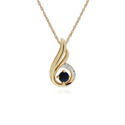 Classic Sapphire & Diamond Spiral Pendant Image 1