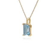 Classic Baguette Blue Topaz Pendant Image 2