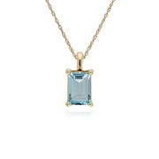 Classic Baguette Blue Topaz Pendant Image 1