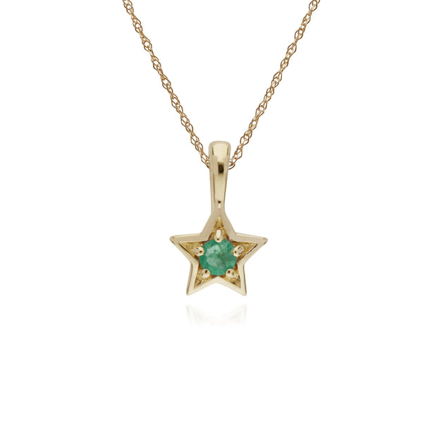 Contemporary Emerald Star Earrings & Necklace Set Image 3