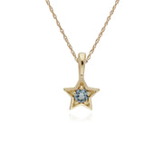 Contemporary Aquamarine Star Earrings & Necklace Set Image 3