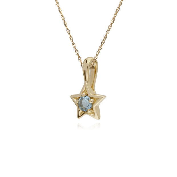 Classic Aquamarine Star Pendant Image 2