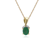 Classic Emerald & Diamond Swirl Bale Pendant Image 1