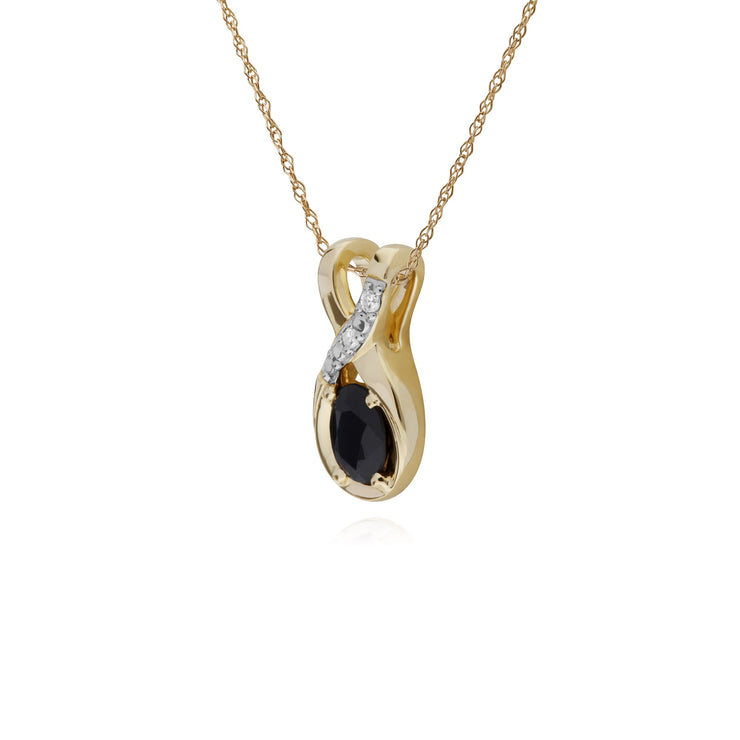 Classic Sapphire & Diamond Pendant Image 2