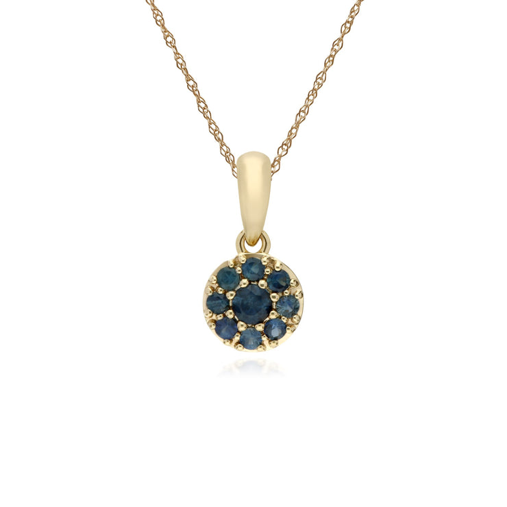 Classic Sapphire Cluster Pendant Necklace Image 1