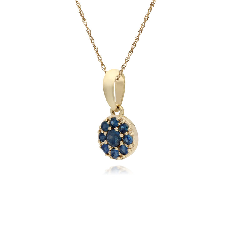 Classic Sapphire Cluster Pendant Necklace Image 2