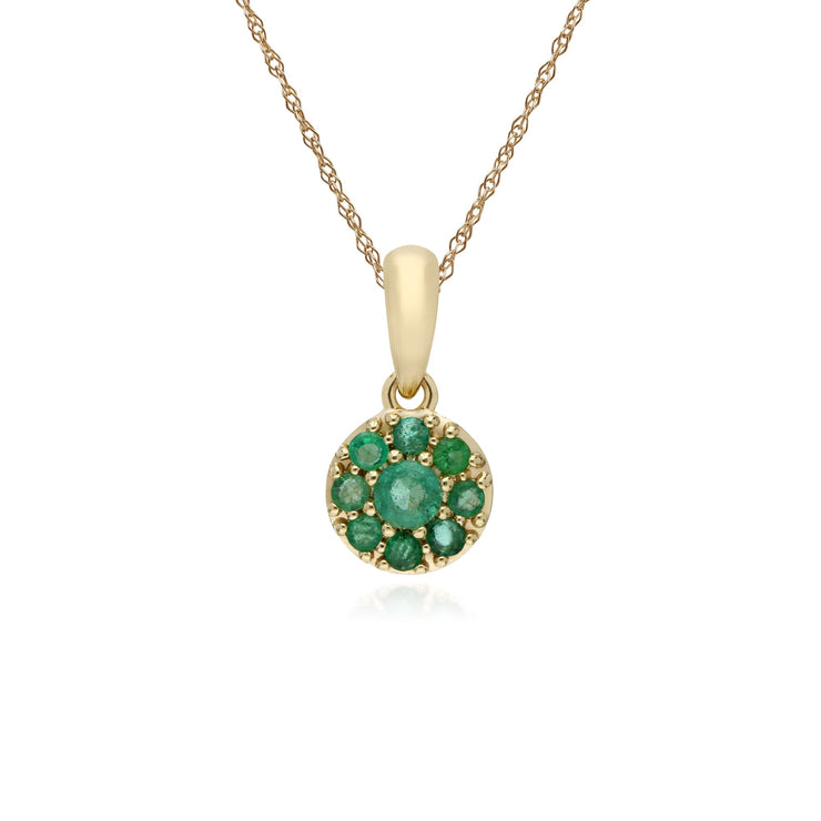 Classic Emerald Cluster Pendant Necklace Image 1