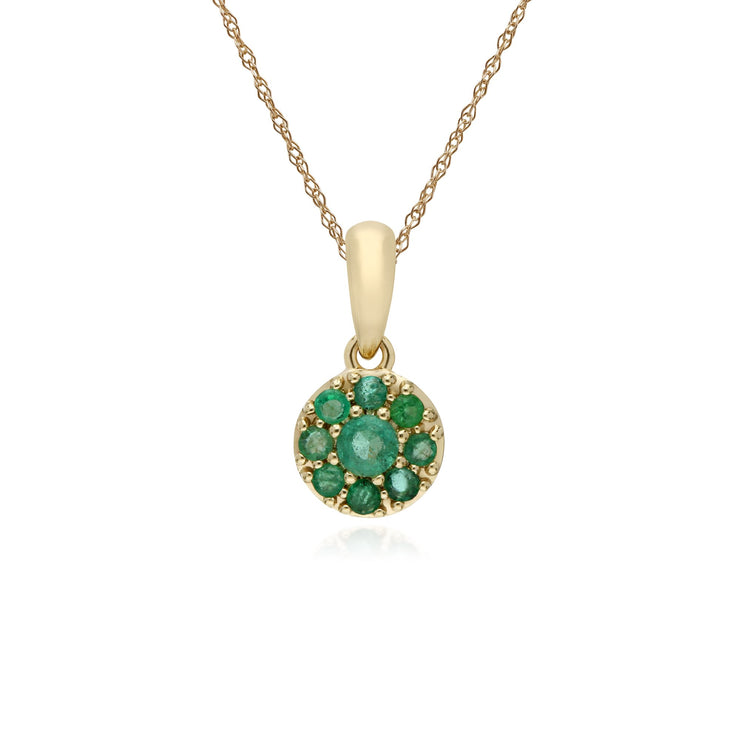 Classic Emerald Cluster Drop Earrings & Pendant Set Image 3