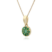 Classic Emerald Cluster Pendant Necklace Image 2