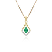 Classic Emerald & Sapphire Leaf Pendant Image 1