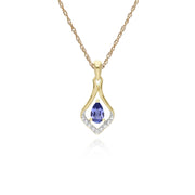 Classic Tanzanite & Sapphire Leaf Pendant Image 1