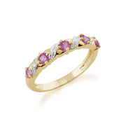 Pink Sapphire and Diamond Eternity Ring Image 2