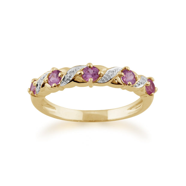 Pink Sapphire and Diamond Eternity Ring Image 1