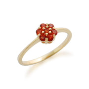 Gemondo 9ct Yellow Gold 0.18ct Fire Opal Floral Ring Image 2