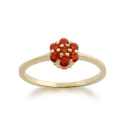 Gemondo 9ct Yellow Gold 0.18ct Fire Opal Floral Ring Image 1