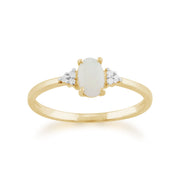 Gemondo 9ct Yellow Gold 0.29ct Opal & Diamond Ring Image 1