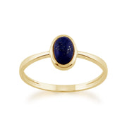 Classic Lapis Lazuli Bezel Pendant & Solitaire Ring Set Image 3