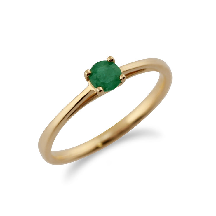 Gold Emerald Ring Image 2