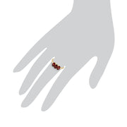 Gemondo 9ct Yellow Gold 1.66ct Mozambique Garnet Trilogy Ring Image 3