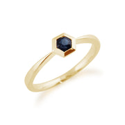 Gemondo 9ct Yellow Gold 0.27ct Sapphire Hexagon Ring Image 2