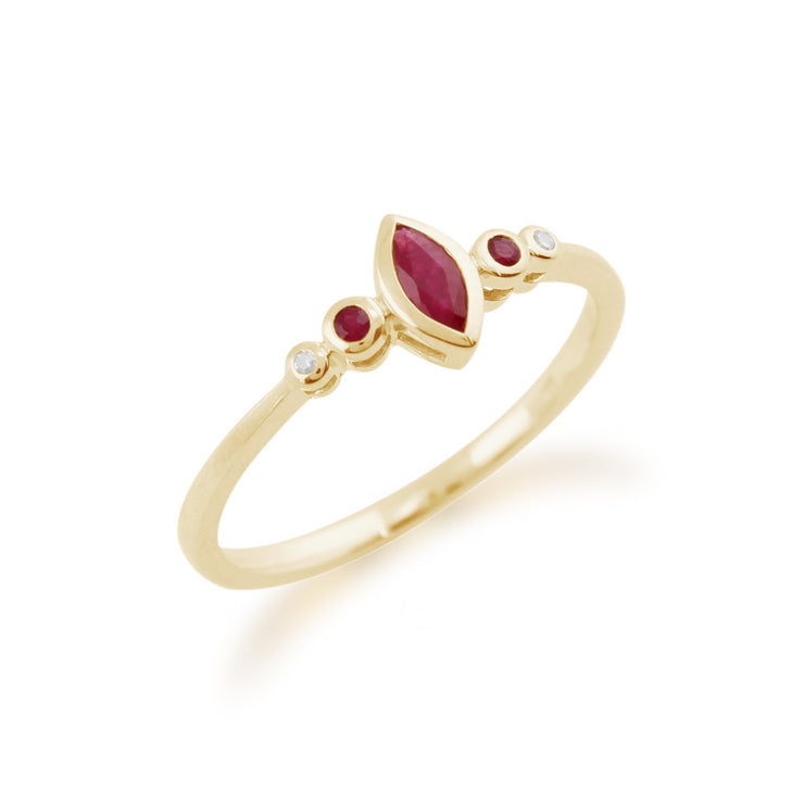 Gemondo 9ct Yellow Gold 0.18ct Ruby & 1pt Diamond Ring Image 2