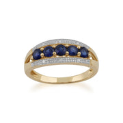 Gemondo 9ct Yellow Gold 0.83ct Sapphire & Diamond Ring Image 1