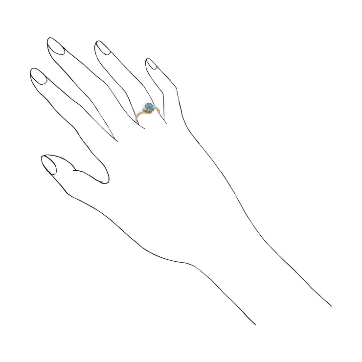 Gemondo 9ct Yellow Gold 0.68ct Triplet Opal & Diamond Ring Image 3