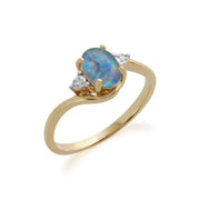 Gemondo 9ct Yellow Gold 0.68ct Triplet Opal & Diamond Ring Image 1