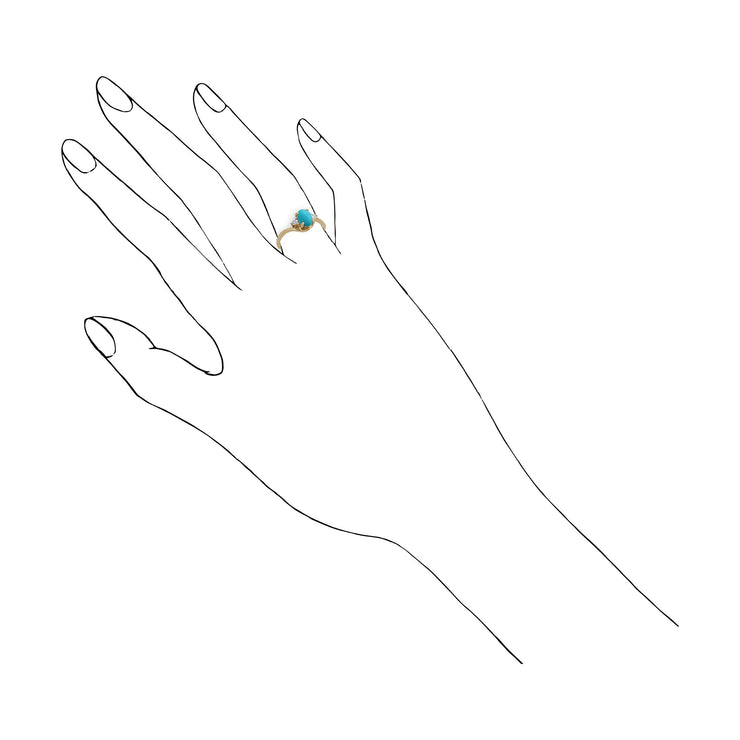 Gemondo 9ct Yellow Gold 0.66ct Turquoise & Diamond Ring Image 3