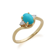 Gemondo 9ct Yellow Gold 0.66ct Turquoise & Diamond Ring Image 1