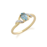 Gemondo 9ct Yellow Gold 0.39ct Aquamarine & Diamond Ring Image 1